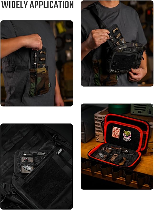 TACTICAL_GEEK TCM2 Mini EDC Organizer Board Anti-Slip Elastic Woven BoardBag Insert Panel for Small Gear Backpack Accessories for Everyday Necessary Gadget (Black)