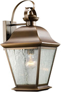 Kichler Mount Vernon 19.5 1 Light Outdoor Wall Light with Clear Seeded Glass in Olde Bronze®