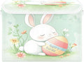 Christmas Storage Baskets with Lids Sleeping Rabbit Collapsible Bins Stackable Fabric Linen Baskets Closet Organizer Container 16.5x12.6x11.8