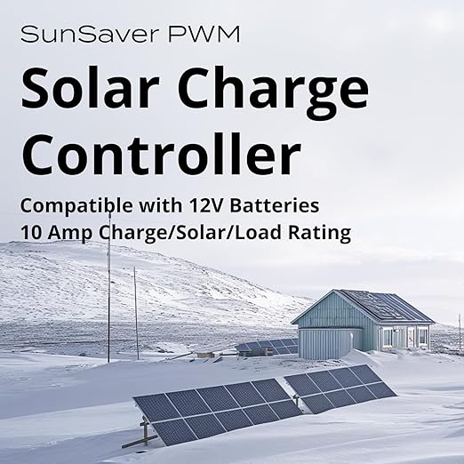 Morningstar SunSaver 10A PWM Solar Charge Controller (SS-10L-12V) - Solar Panel Regulator for 12V batteries Four Stage Battery Charging LVD HazLoc Rated Low Noise 5 Year WTY - Designed in the USA