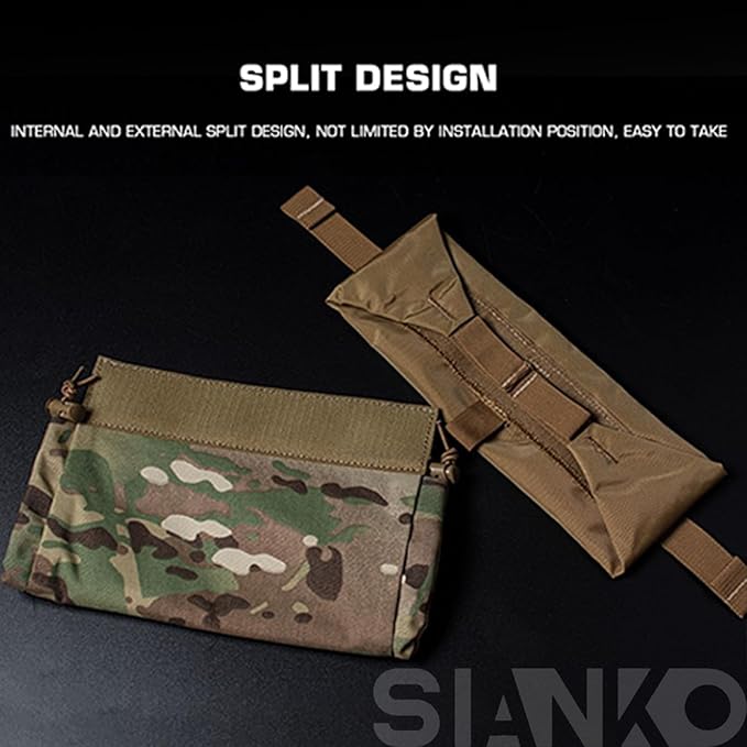 Military Tactical FC First Aid Kit Pouch for LargeTactical Vest Chest Hanging Multifunctional Portable Utility Expansion Outdoor Medical Bag (Brown)