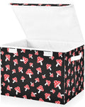 Storage Box Mushroom Cartoon Closet Storage Bins with Lids Foldable Oxford Fabric Storage Box for Home Bedroom Closet Office (16.5x12.6x11.8 in)