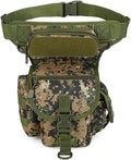 Tactical Drop Leg Bag Tool Fanny Thigh Pack Leg Rig Military Motorcycle Camera Utility Pouch(Jungle Digital)