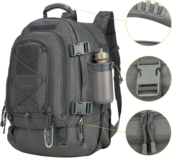 Compatible For 60L Men Tactical Backpack Climbing Bag Outdoor Waterproof Sports Travel Bags Camping Hunting Rucksack(ACU)