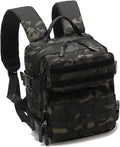 9L Mini Tactical Backpack Multi-Purpose RucksackSmall Gym Bag EDC Molle for Men and Women (Black camo)