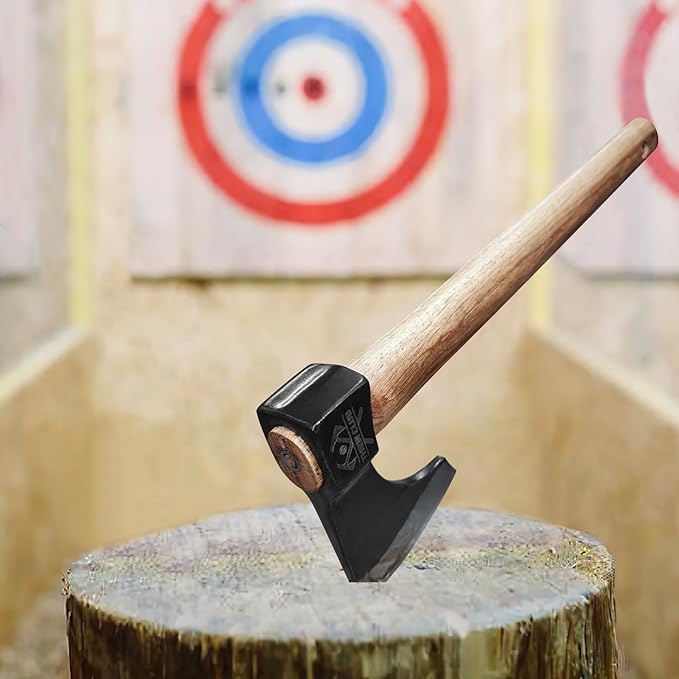 Throwing Axe 18.9 Throwing Axes and Tomahawks with 1065 High Carbon Steel &amp Hickory Wooden Handle Perfect for Axe Throwingg Game Competition and Recreation Gift for Men