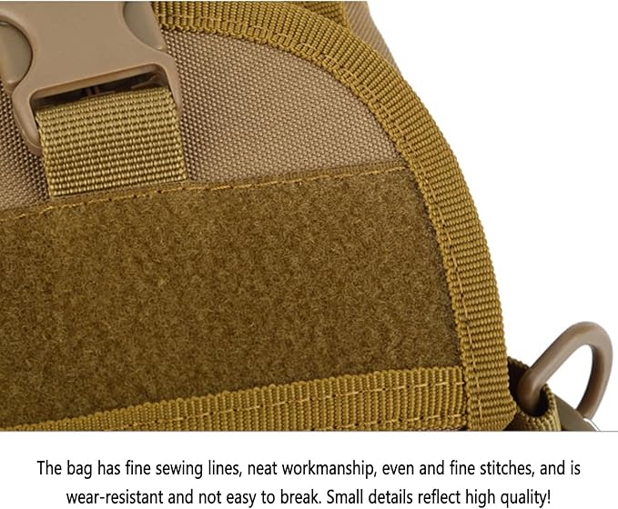Waterproof Tactical Nylon Molle Waist Pack Hiking Fishing Hunting Sports Waist Bag Camping Messenger Bag(Black)