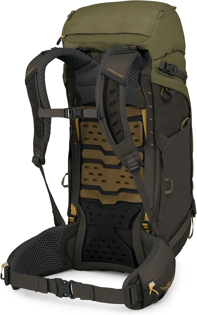 Osprey Kestrel LT 45L Men's Backpacking Backpack - Lightweight Hiking &amp Camping Bag with Waterproof Raincover Moss Green