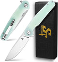 Sitivien ST102 Folding Knife D2 Steel Blade+G10 Handle Pocket Knife EDC Tool Knife for Outdoor Camping Hunting Survival (Turquoise) …