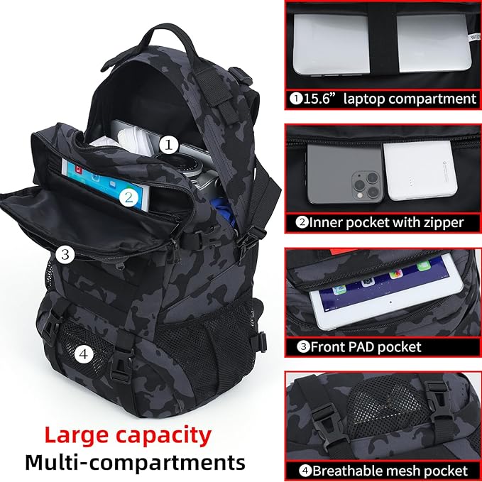 Camo Backpack for boys Teen Boys Backpacks for School Camo Bookbag for kidSmall Tactica Backpack for outdoor 30L