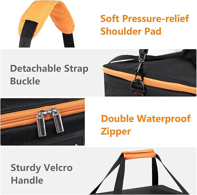 Travel Carrying Case for Anker SOLIX C1000Water-Resistant Protective Power Station Bag for Anker SOLIX C800 &amp C800 Plus with Waterproof Bottom and Front Pockets
