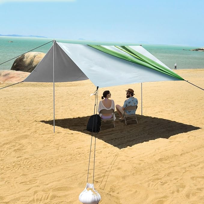 ALAZA Beautiful Blooming Tulip Leaf Beach Tent Sun Shelter Portable Canopy Sunshade for Outdoor Camping Picnics Backyard Fun 10x9 ft