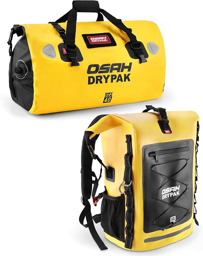 OSAH DRYPAK 40L Waterproof Duffel Bag &amp 55L Waterproof Backpack