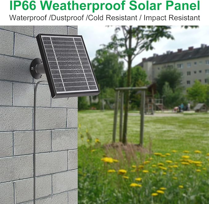 UYODM Solar Panel Charger Compatible with Blink Video Doorbell/Blink Outdoor 4(4th) / XT3 / XT2 / XT CamPower Your Doorbell or Outdoor Cam Continuously with 11.8 Ft CableAL Alloy Frame Durable