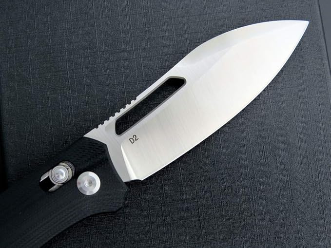 Eafengrow EF963 Folding Knife D2 Steel Blade G10 Handle EDC Tool Knives for Outdoor Working Camping (Black)