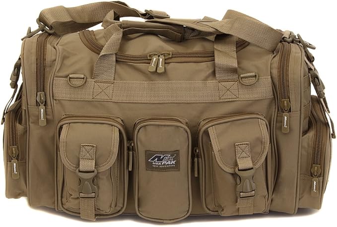 Mens Large 22 Inch Tan Duffel Duffle Military Molle Tactical Gear Shoulder Strap Travel Bag