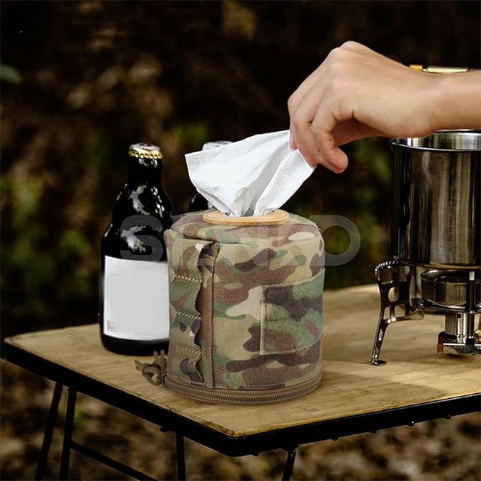 Outdoor Tactical Toilet Roll Holder Molle Pouch Portable Roll Paper Storage BagCamping Hunting Fishing Hiking Accessories Pack