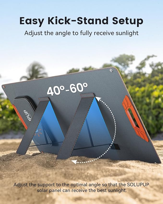 100W Portable Solar Panel for Power Station 19.8V Foldable Solar Charger with DC/XT60/Anderson Cable &amp QC3.0 USB Outputs 23% High Efficiency IP65 Waterproof 2 Kickstands for Outdoor Camping RV T