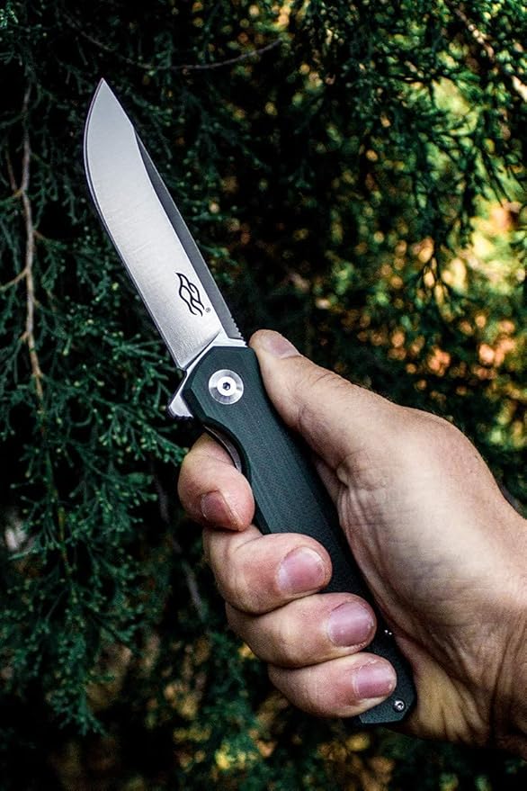 Firebird GANZO FH11 Pocket Folding Knife D2 Steel Blade G10 Handle with Clip Hunting Fishing Camping Outdoor EDC Knife (Green)