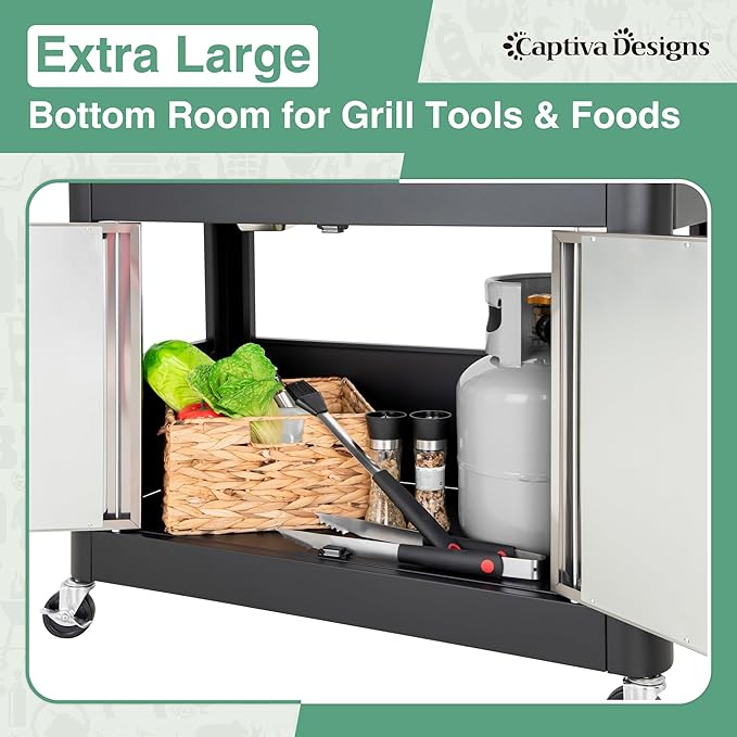 Captiva Designs 6-Burner Propane Gas BBQ Grill with Side Burner &amp Porcelain-Enameled Cast Iron Grate for Outdoor Kitchen &amp Backyard Barbecue 65800 BTU Output665 SQ.IN. Cooking AreaStainles