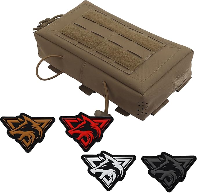 Tactical Drop Pouch Sub Abdominal Carrying Kit Bag Outdoor Multi-Functional Tactical Fanny Pack with Hook and Loop Panel for Vest