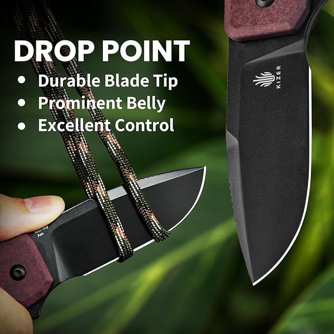 Kizer Nice Guy Pocket Folding Knife 2.84 Nitro V Blade Lightweight Sharp Camping and Hiking Tool Comfort Richlite Handle Liner Lock Flipper V3011A4