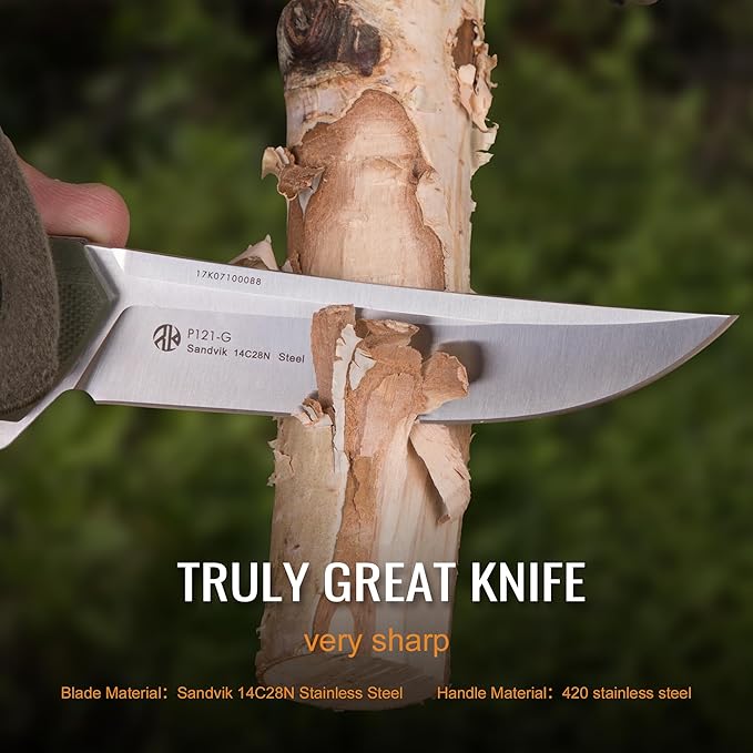 Heavy Outdoor Tactical Folding Pocket Knife for men14C28N Stainless Steel BladeG10 HandleLiner LockEDC Hunting Bushcrafting Camping Knives Belt Clip CarryMicrotech Elemental Fishing HikingFather