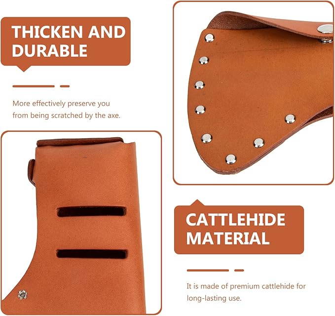 GANAZONO 2pcs Portable Cattlehide Hatchet Cover Sleeve Professional Axe Lightweight Design for Camping Outdoor Use for Outdoor Enthusiasts