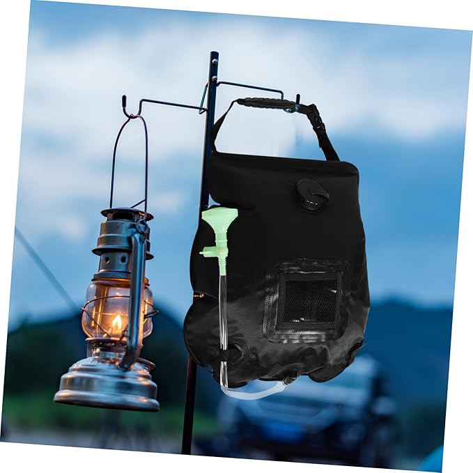 KOMBIUDA Solar Camping Shower Bag Portable Shower with Removable Hose for Outdoor Activities Hiking Beach Lightweight Solar Heated Water Bag
