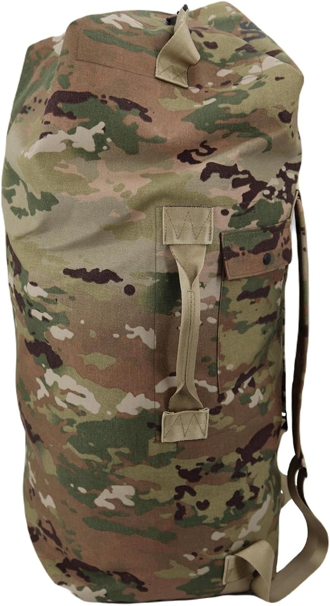 M MCGUIRE GEAR Tactical Military GI Top Loading Duffel Bag Cordura Nylon Carrying Straps Backpack Sea Bag Bug Out Bag MIL-SPEC Made in USA (OCP Scorpion)
