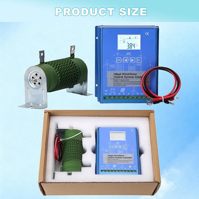 15000W Wind Solar Hybrid Charge Controller - 24V/48V Auto MPPT Boost Charge Regulator with LCD Display and Dump Load 24V/48V