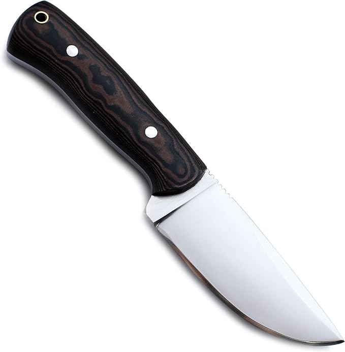 GCS Handmade D2 Tool Steel Machete Tactical Survival Hunting Knife with Micarta Handle Leather Sheath and Sharpening Stone - GCS113
