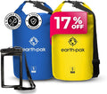 Earth Pak Waterproof Dry Bag - Roll Top Waterproof Backpack Sack Keeps Gear Dry for Kayaking Beach Rafting Boating Hiking Camping and Fishing Blue 5L &amp Yellow 5L