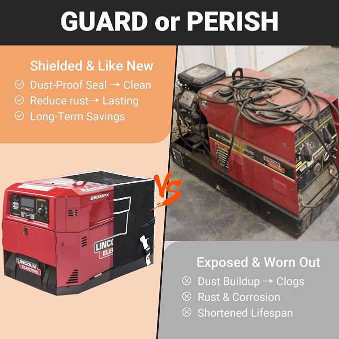 Waterproof Welder Generator Cover - Fits for Lincoln Electric Ranger GXT/250/305 Series - Heavy Duty 600D Oxford All Weather Protection Fits Ranger 250 GXT 250 250 LPG 305 G 305 LPG 305 G EFI