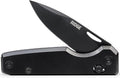 Ridge Everyday Folder Knife - Premium EDC Pocket Knife Sandvik 14C28N Steel Drop Point Blade with Black DLC Finish Ceramic Bearings Deep Carry Clip &amp Multipurpose Design (Royal Black)