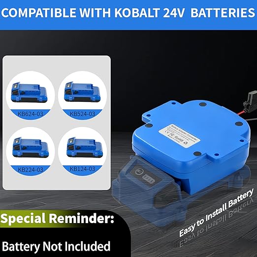 3.28FT for Starlink Mini Power Cable Compatible with Kobalt 24V Battery Battery Adapter Direct to Starlink Mini DC 18AWG Power Cable (Blue)