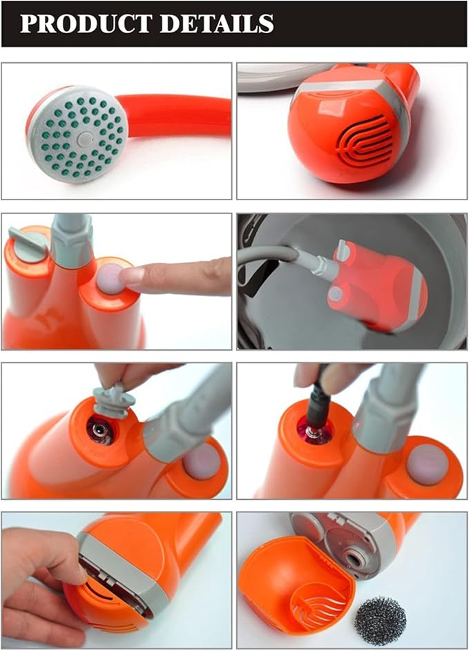 KSTYLE Portable Showers Camping Shower Camping Shower with Submersible Pump Portable Outdoor Shower Water Pump for CampingOrange