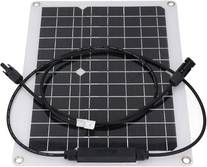 Hyuduo 15W Monocrystalline Solar Panel Flexible Solar Kit with Overload Protection for RV Camping Boat 12V Battery Charging Off Grid