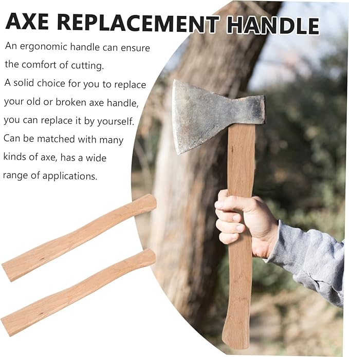 ULTECHNOVO Hatchet Handle Replacement Wood Material 40cm Wooden Axe Handle Universal Fit Easy to Renew