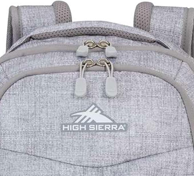 High Sierra Swerve Pro Adjustable Travel or Work Laptop Bookbag Backpack with Laptop Hammock and Water Bottle Compartments Silver Heather