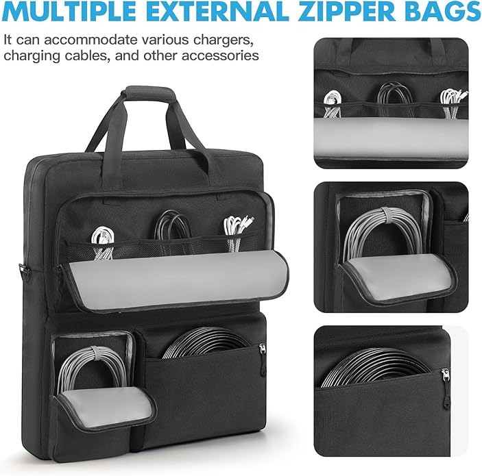 Solar Panel Storage Bag Compatible with EF ECOFLOW 220W/160W/110W Multi-pocket Portable Solar Panel Travel Carrying Case with Shoulder Strap