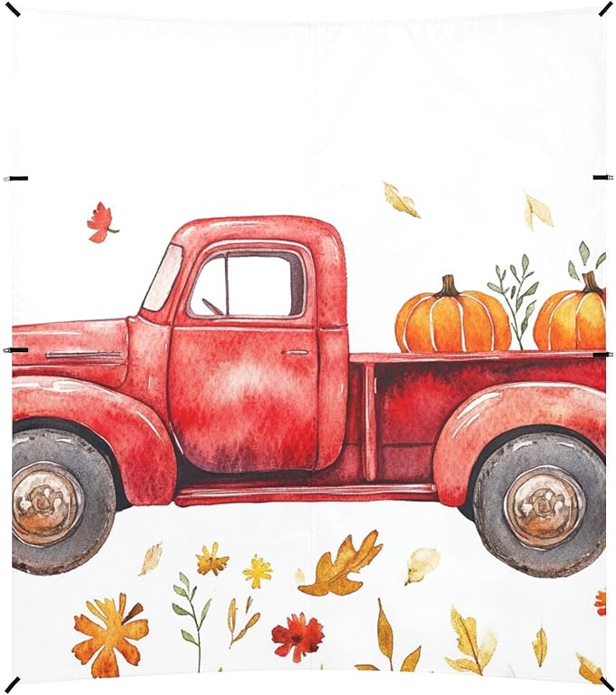 Autumn Truck Pumpkin Stable Beach Tent UPF50+ Water-Resistant Shade Sun Shelter Includes Sand Shovel Sandbags Stability Poles for Camping Picnics Backyard