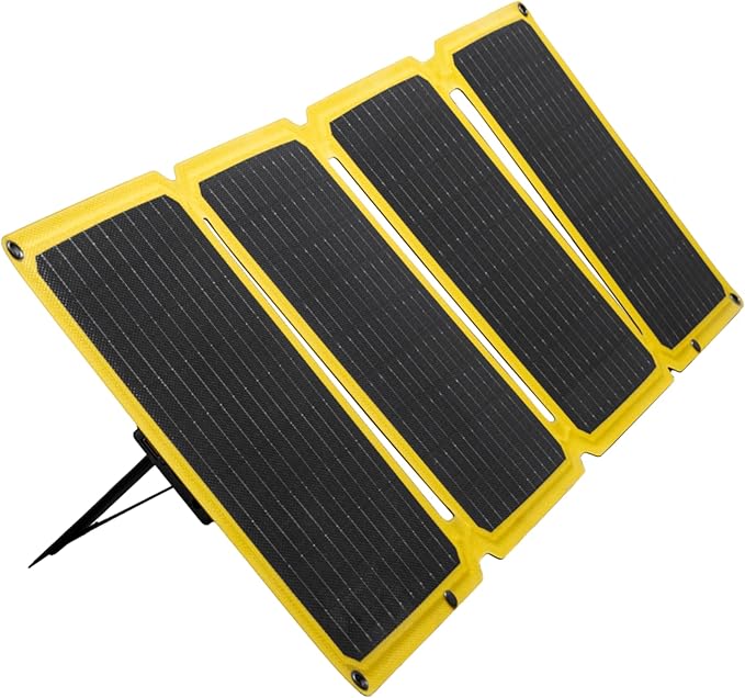 SunJack – 40 Watt Foldable Solar Panel ETFE Waterproof Portable Solar Panel with Kickstands USB-C PD30W USB-A QC3.0 DC Output Solar Panels for Camping Hiking Emergency Power