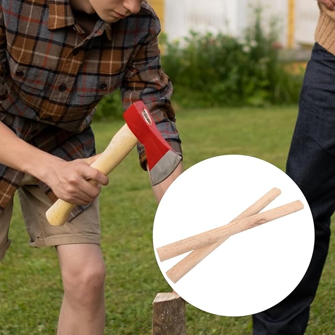 KOMBIUDA 2pcs 50cm Flat Wooden Hatchet Handles Replacement for Camping Axe and Woodworking Hatchet Outdoor Tool Accessories