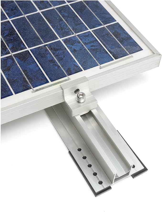 Solar Mounting Kit for Flat Roof and GroundShingle or Metal RoofsMounting Rails Clamps SetComplete DIY Solar Racking Kit for Home InstallationFits Standard 35mm Panel Frames(4) Short 11.8” Rails
