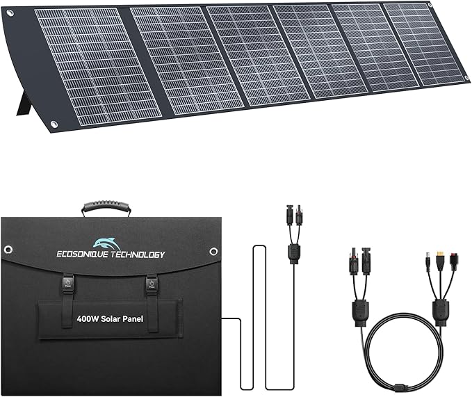 400W Portable Solar Panel for Most Power Stations Foldable &amp Lightweight Solar Suitcase with Kickstands 40V MC4 &amp Multi-Output for Solar Generators RVs Camping and Outdoor Use