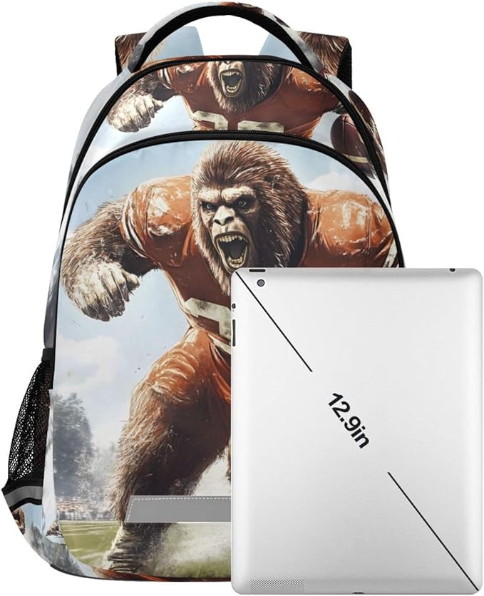 AIXIWAWA American Football Gorilla Travel Backpack for Women Men Laptop Backpack Casual Daypacks with Padded Straps and Back 11.6×4.9×16.7 IN