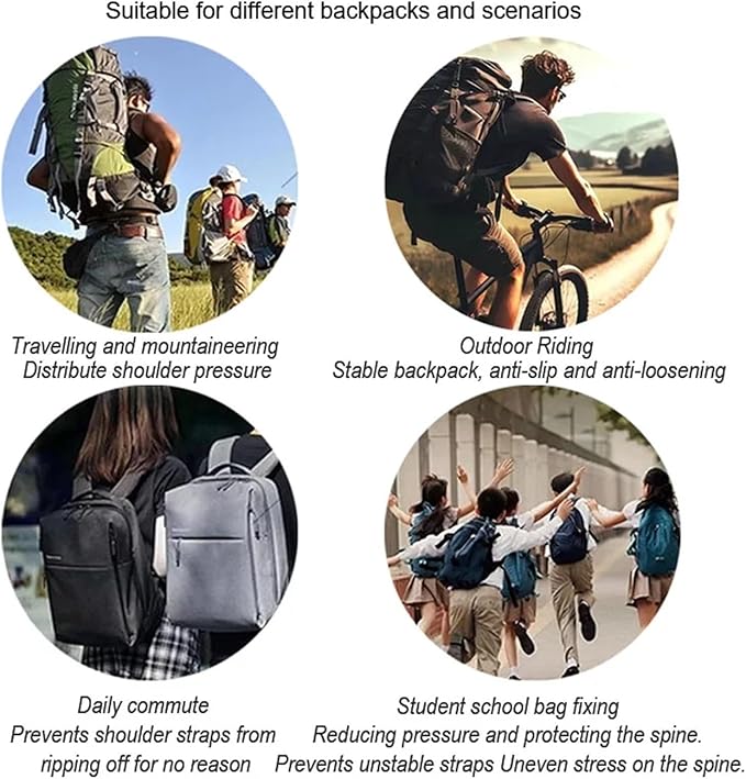 Backpack Strap Pads 4 Pcs Chest Strap Easy Detachable &amp Adjustable for Outdoor Tactical