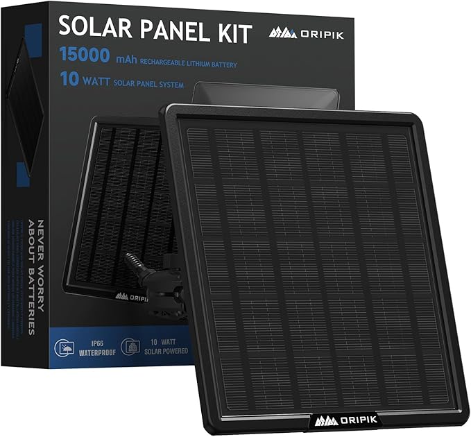 Trail Camera Solar Panel: 6V/9V/12V Game Camera Solar Panel Charger kit Build-in 15000mAh Rechargeable Lithium Battery with USB-A/USB-C IP66 Water-Resistant