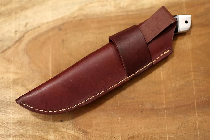 GCS Handmade Micarta Handle D2 Tool Steel Tactical knife Hunting Knife Camp Knife with leather sheath Full tang blade designed for Hunting &amp EDC GCS 240 (B084HMX2DM)